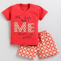 Toonyport Kids Boys Typography Printed Pure Cotton T-shirt with Shorts-image-60