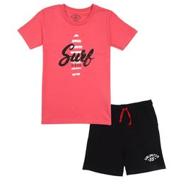 Masculino Latino Boys Typography Printed Round Neck Pure Cotton Clothing Set-image-5