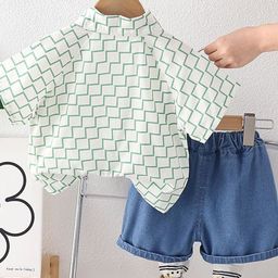StyleCast x Revolte Boys Green Geometric Printed T-shirt With Shorts-image-26