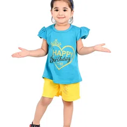 BAESD Girls Typographic Printed T-shirt with Shorts-image-10