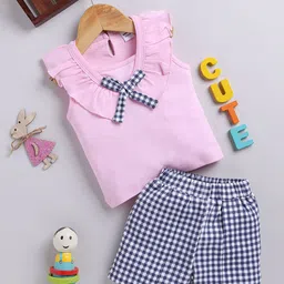 Moms Love Infant Girls Pure Cotton Top with Shorts-image-58