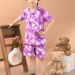 Superminis Boys Tie & Dye Printed Shirt With Shorts-image-57