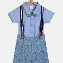 MINI KLUB Boys Printed Shirt And Short With Suspenders-picture-33