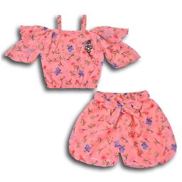Wish Karo Girls Printed Top with Shorts-image-132