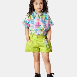 Peppermint Girls Conversational Printed Top With Shorts-image-11