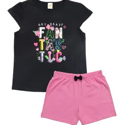 Clothe Funn Girls Printed Pure Cotton Top with Shorts-image-54