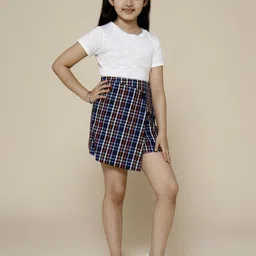 PICCOLO Girls Round Neck Short Sleeves Printed Top with Shorts-48