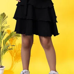 BAESD Girls Tiered Knee Length Skirts-image-11