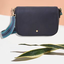 Accessorize London Faux Leather Textured Structured Webbing Strap Flap Sling Bag-image-28