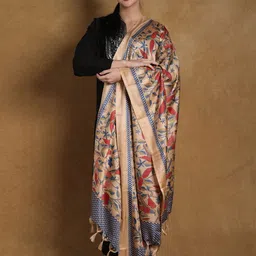 Exotic India Floral Khari Print Satin Dupatta-image-40