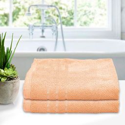 Kuber Industries Set Of 2 Peach Bath Towels-15