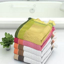 Athom Trendz Multi Set of 5 Cotton Bath Towels image 1