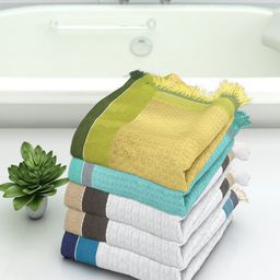 Athom Trendz Multi Set of 5 Cotton Bath Towels image 1