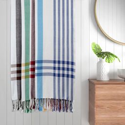 FABINALIV White & Brown 4 Pieces Striped Cotton 225 GSM Bath Towels-image-6