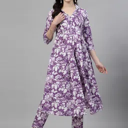 NEW STYLISH Floral Printed Shirt Collar Pure Cotton Kurta with Trousers-picture-47