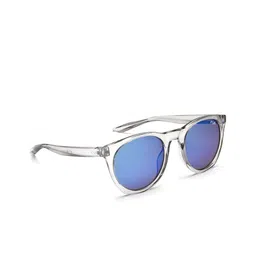 IRUS by IDEE Unisex Blue Lens & Silver-Toned Oval Sunglasses with UV Protected Lens-41