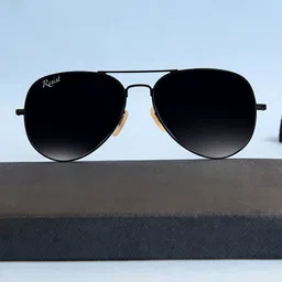 RESIST EYEWEAR Aviator Sunglasses with UV Protected Lens 01 Arc Black-19