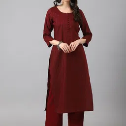 KALINI Striped Regular Thread Work Kurta with Palazzos-picture-49