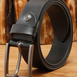 Teakwood Leathers Men Black Solid Leather Belt-image-94