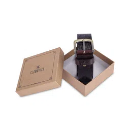 THE CLOWNFISH Men Textured Leather Tang Formal Belt-image-77
