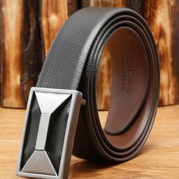 Teakwood Leathers Men Black Textured Leather Belt-image-87