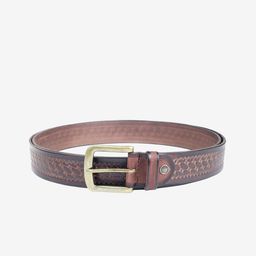 John Pride Men Plus Size Brown Textured Leather Belt-picture-27