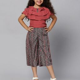 Macwin Girls Printed Ruffled Top With Palazzos-image-39