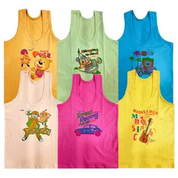Mega style Boys Pack Of 6 Printed Pure Cotton Innerwear Vests-15