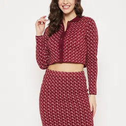 Madame Checked Crop Top With Skirt-picture-13