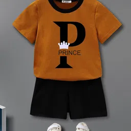 BAESD Kids Typography Printed Pure Cotton T-shirt with Shorts-image-84