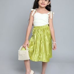 taffykids Girls Shoulder Straps Neck Sleeveless Top With Skirt-image-74