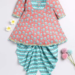 Toonyport Girls Printed Pure Cotton Tunic With Dhoti Pants-image-29