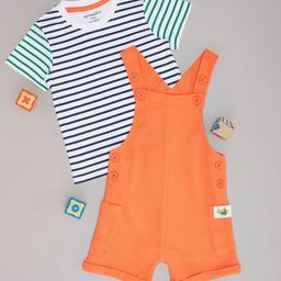 Pantaloons Baby Boys Pure Cotton Dungaree With T-Shirt-45