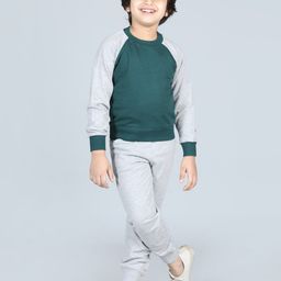 AWW HUNNIE Boys Grey & Green Colourblocked T-shirt with Trousers-image-53