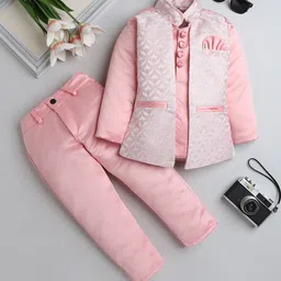 FOURFOLDS Boys Embroidered Kurta &Trousers With Jacket-picture-9