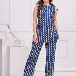 TFP Printed Sleeveless Pure Cotton Tunic With Palazzo-image-34