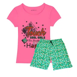 CoolTees4U Girls Printed Pure Cotton T-shirt with Shorts-picture-48
