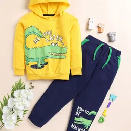 Lazy Shark Boys Graphic Printed Pure Cotton Sweatshirt With Trousers-57