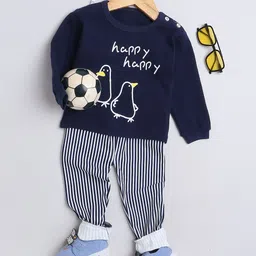 FOURFOLDS Boys Typography Printed T-Shirt With Pyjamas-image-72