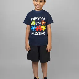 ZIP ZAP ZOOP Boys Printed Pure Cotton T-shirt With Shorts-33