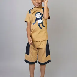 ZIP ZAP ZOOP Boys Printed Pure Cotton T-shirt With Shorts-image-7
