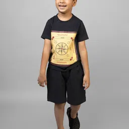 ZIP ZAP ZOOP Boys Printed Pure Cotton T-shirt With Shorts-34
