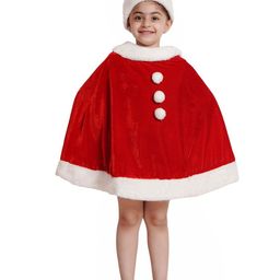 Kaku Fancy dresses Kids Light Weight Velvet Santa Hooded Christmas Costume Set-image-86