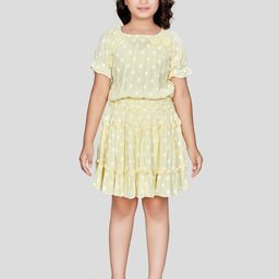 Peppermint Girls Polka Dots Printed Top With Skirt-image-49