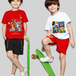 Disney By Miss and Chief Boys Printed T-shirt with Shorts-image-28