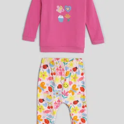 Somersault Kids Graphic Printed Pure Cotton T-shirt with Leggings-picture-46