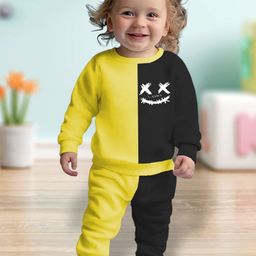 4YOU DRESSES Kids Colourblocked Round Neck Pure Cotton Sweatshirt With Trousers-image-68