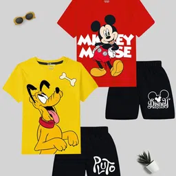 Disney By Miss and Chief Boys Printed T-shirt with Shorts-image-79