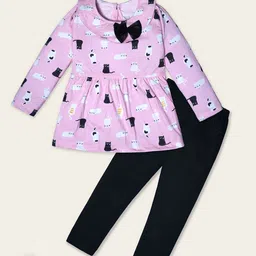 Nino Togs Girls Printed Top with Trousers-image-77