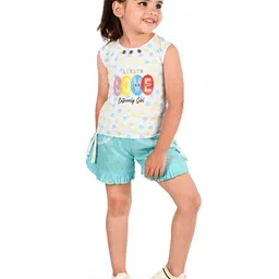 BAESD Girls Conversational Printed Sleeveless Top with Shorts-image-22